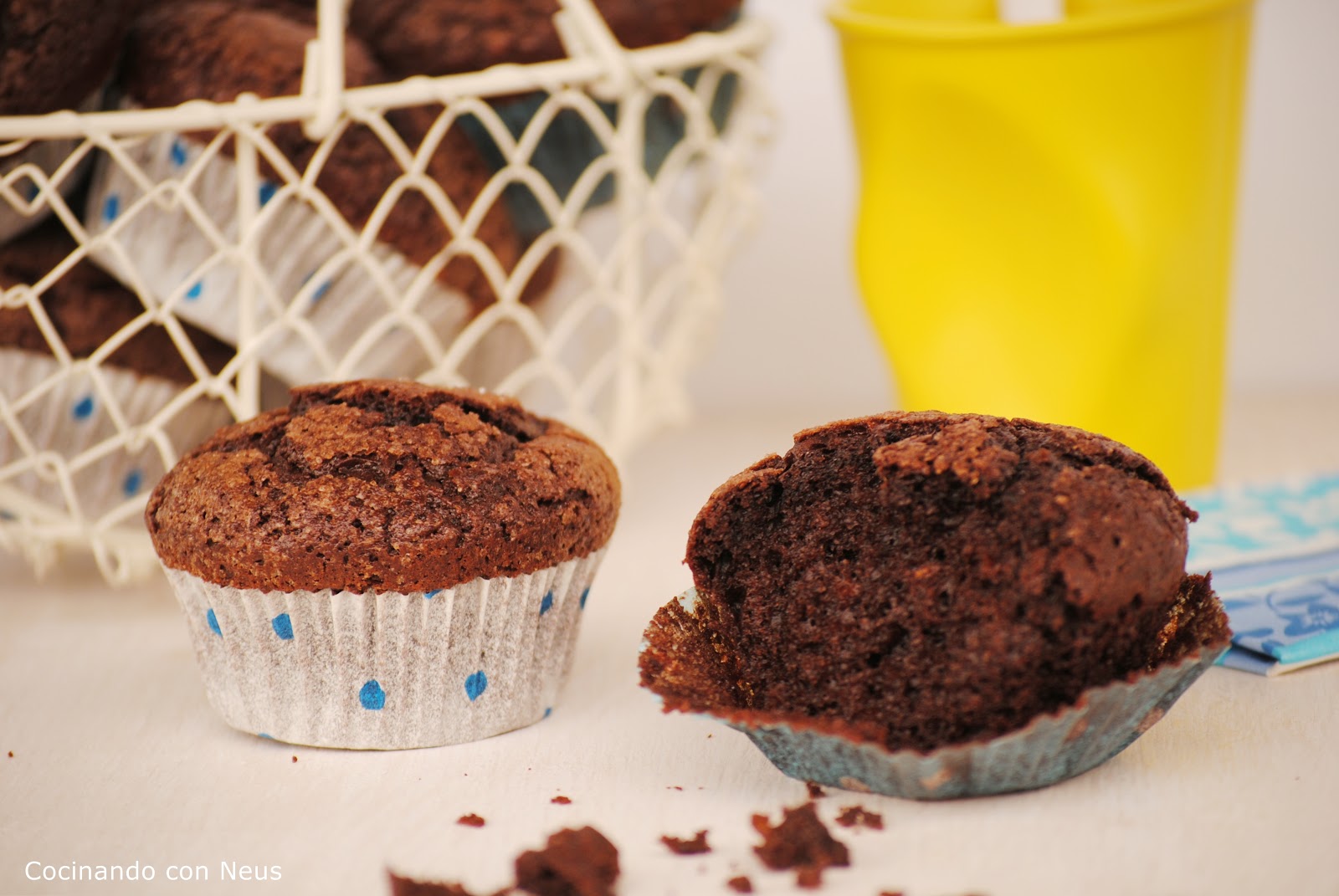 Magdalenas de chocolate con naranja con Thermomix