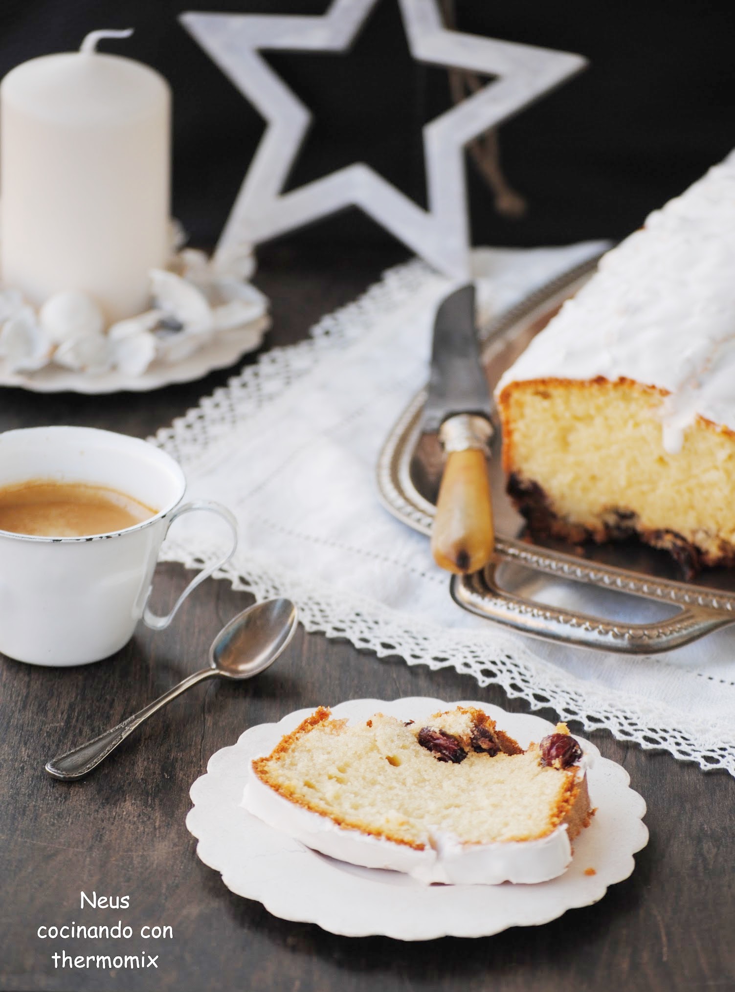 Cake de arándanos "un desayuno para el día de Navidad" con Thermomix