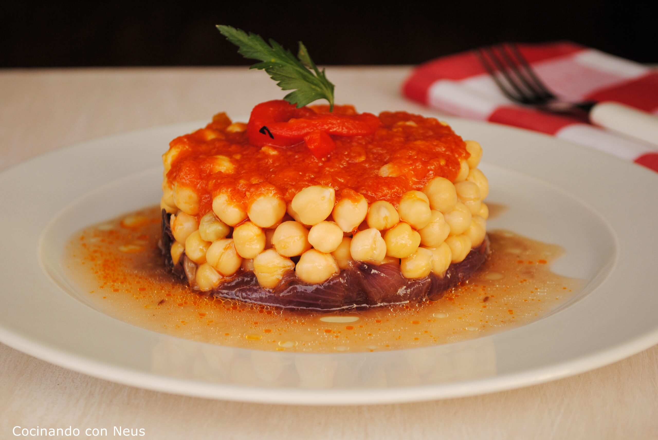 Garbanzos encebollados con Thermomix